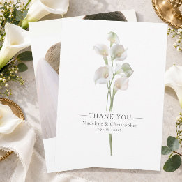 Carte De Remerciements Remerciement de photo de mariage à la calla lily m