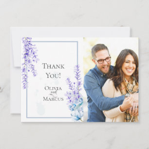 Carte De Remerciements Remerciement de photo de mariage Aquarelle lavan