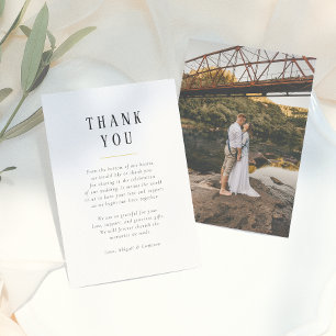 Carte De Remerciements Remerciement de photo de mariage de type rustique