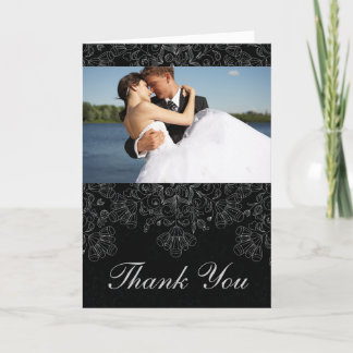 Carte De Remerciements Remerciement de photo de mariage élégant à tourbil