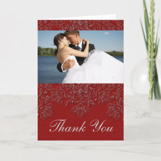 Carte De Remerciements Remerciement de photo de mariage floral élégant cr