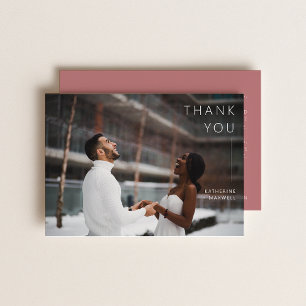 Carte De Remerciements Remerciement de photo de mariage minimaliste moder