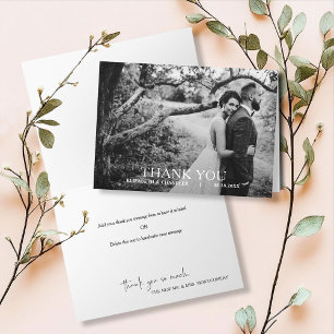 Carte De Remerciements Remerciement de photo de mariage simple moderne