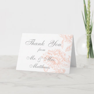 Carte De Remerciements Remerciement de photo de mariage vintage florale g