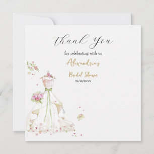 Carte De Remerciements Remerciement de robe de mariée de douche de mariag