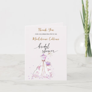 Carte De Remerciements Remerciement de robe de mariée de douche de mariag
