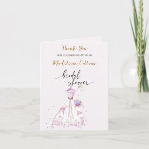 Carte De Remerciements Remerciement de robe de mariée de douche de mariag