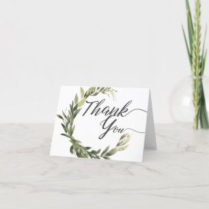 Carte De Remerciements Remerciement de verdure élégante
