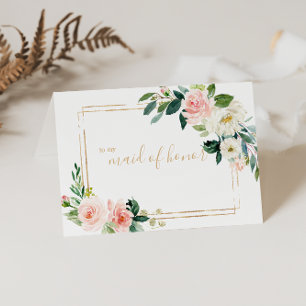 Carte De Remerciements Remerciement Demoiselle d'Honneur Géométrique Vert