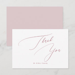 Carte De Remerciements Remerciement écriture Luxe Rose Poussiéreuse DIY
