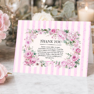 Carte De Remerciements Remerciement élégant à l'aquarelle de pivoine et d