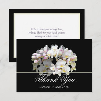 Carte De Remerciements Remerciement Élégant Chic Mariage Fleur d'Orchidée