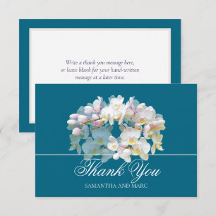 Carte De Remerciements Remerciement Élégant Chic Mariage Fleur d'Orchidée