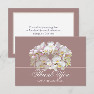 Carte De Remerciements Remerciement Élégant Chic Mariage Fleur d'Orchidée
