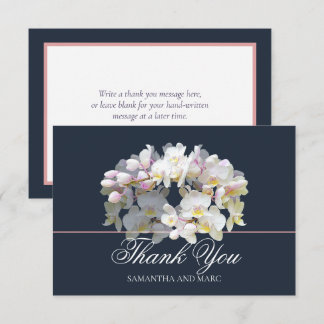 Carte De Remerciements Remerciement Élégant Chic Mariage Fleur d'Orchidée