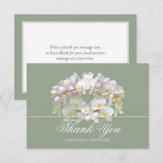 Carte De Remerciements Remerciement Élégant Chic Mariage Fleur d'Orchidée