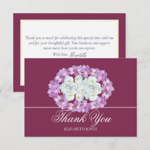 Carte De Remerciements Remerciement Élégant Crocus Rose Blanche pour Mari