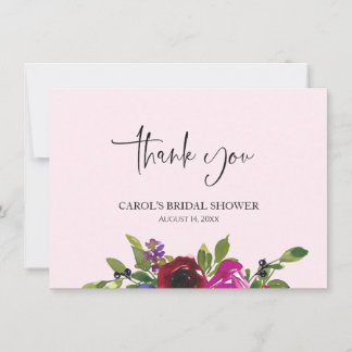 Carte De Remerciements Remerciement Élégant de Réception de Mariage Fleur