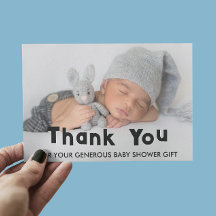 Remerciement élégant pour une baby shower avec pho