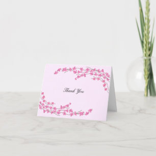 Carte De Remerciements Remerciement Fleur de Cerisier Élégant Rose