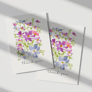 Carte De Remerciements Remerciement Fleur Sauvage Aquarelle Rustique
