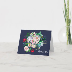 Carte De Remerciements Remerciement Floral Coloré Élégant