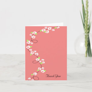 Carte De Remerciements Remerciement floral corail et blanc