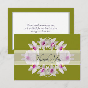 Carte De Remerciements Remerciement Floral Élégant Orchidée Blanche Moder