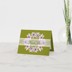 Carte De Remerciements Remerciement Floral Élégant Orchidée Blanche Moder