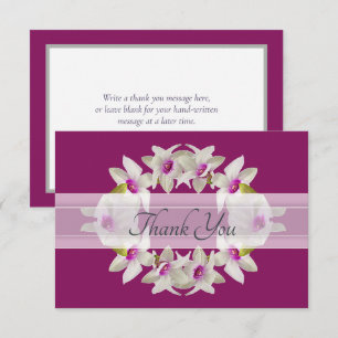 Carte De Remerciements Remerciement Floral Élégant Orchidée Blanche Moder