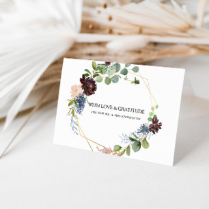 Carte De Remerciements Remerciement floral et de verdure de Bourgogne