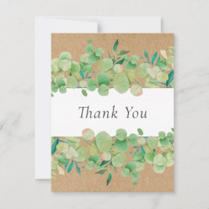 Carte De Remerciements Remerciement Floral Eucalyptus Entreprise Kraft Ru