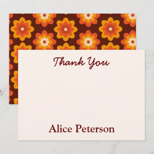 Carte De Remerciements Remerciement Groovy Retro Hippie Fleur Mariage Sho