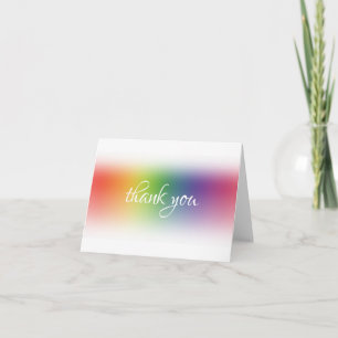Carte De Remerciements Remerciement Main Écriture Élégante Colorée Abstra