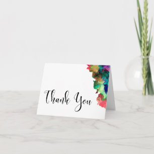 Carte De Remerciements Remerciement Mariage Noir Type Aquarelle Colorée 3
