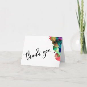 Carte De Remerciements Remerciement Mariage Noir Type Couleur Aquarelle 1