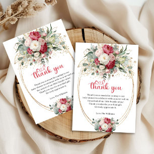 Carte De Remerciements Remerciement Minimaliste Fleurs Rose Bourgeon Fête