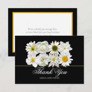 Carte De Remerciements Remerciement Moderne Chic Fleur Blanche pour Maria