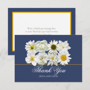 Carte De Remerciements Remerciement Moderne Chic Fleur Blanche pour Maria