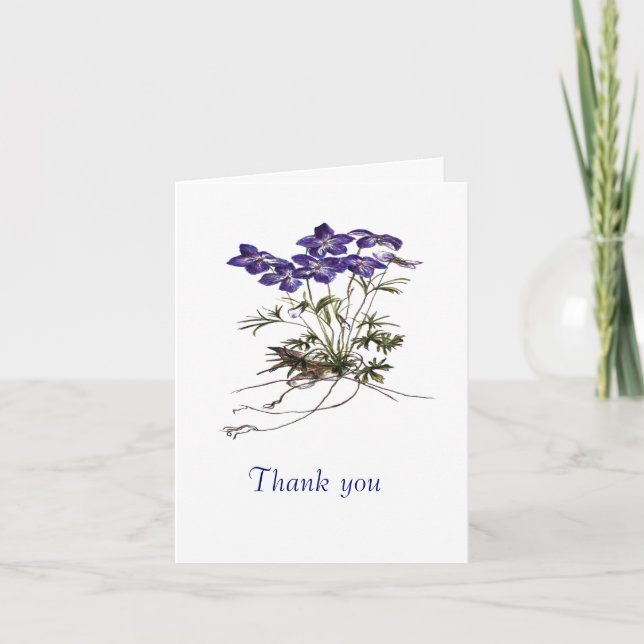 Carte De Remerciements Remerciement note fleur botanique (Devant)