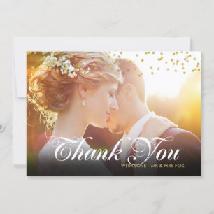 Carte De Remerciements Remerciement personnalisé avec photo et confettis 