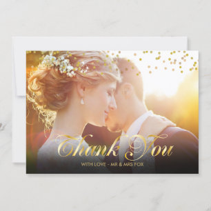 Carte De Remerciements Remerciement personnalisé avec photo et confettis 