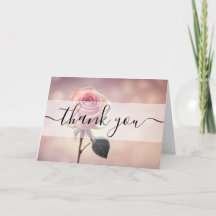 Remerciement personnalisé avec une rose rose uniqu