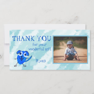Carte De Remerciements Remerciement Personnalisé Chien Bleu
