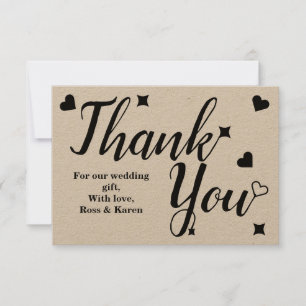 Carte De Remerciements Remerciement Personnalisé Typographie Rustique Sim