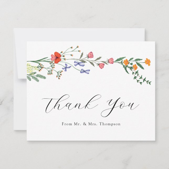 Carte De Remerciements Remerciement plat de mariage de jardin secret (Devant)