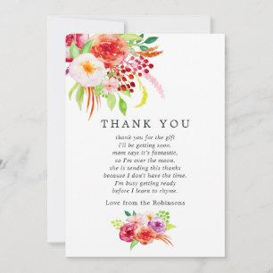 Carte De Remerciements Remerciement pour Baby Shower au charme rustique e
