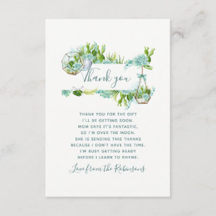 Carte De Remerciements Remerciement pour Baby Shower Cactus Succulents Aq