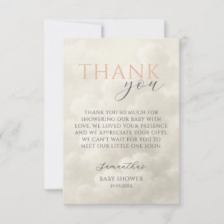 Carte De Remerciements Remerciement pour Baby Shower Cloud Nine Moderne