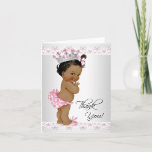 Carte De Remerciements Remerciement pour Baby Shower de Bébé Fille Afro-A